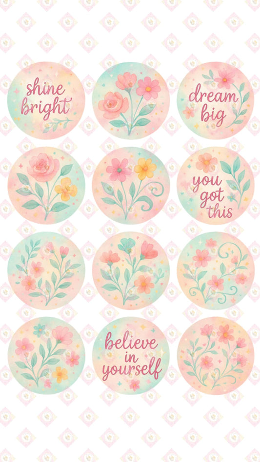 Pink Motivational Collection 4" Edible Image Rounds for Oreos & Cake Pucks – Custom Treat Toppers