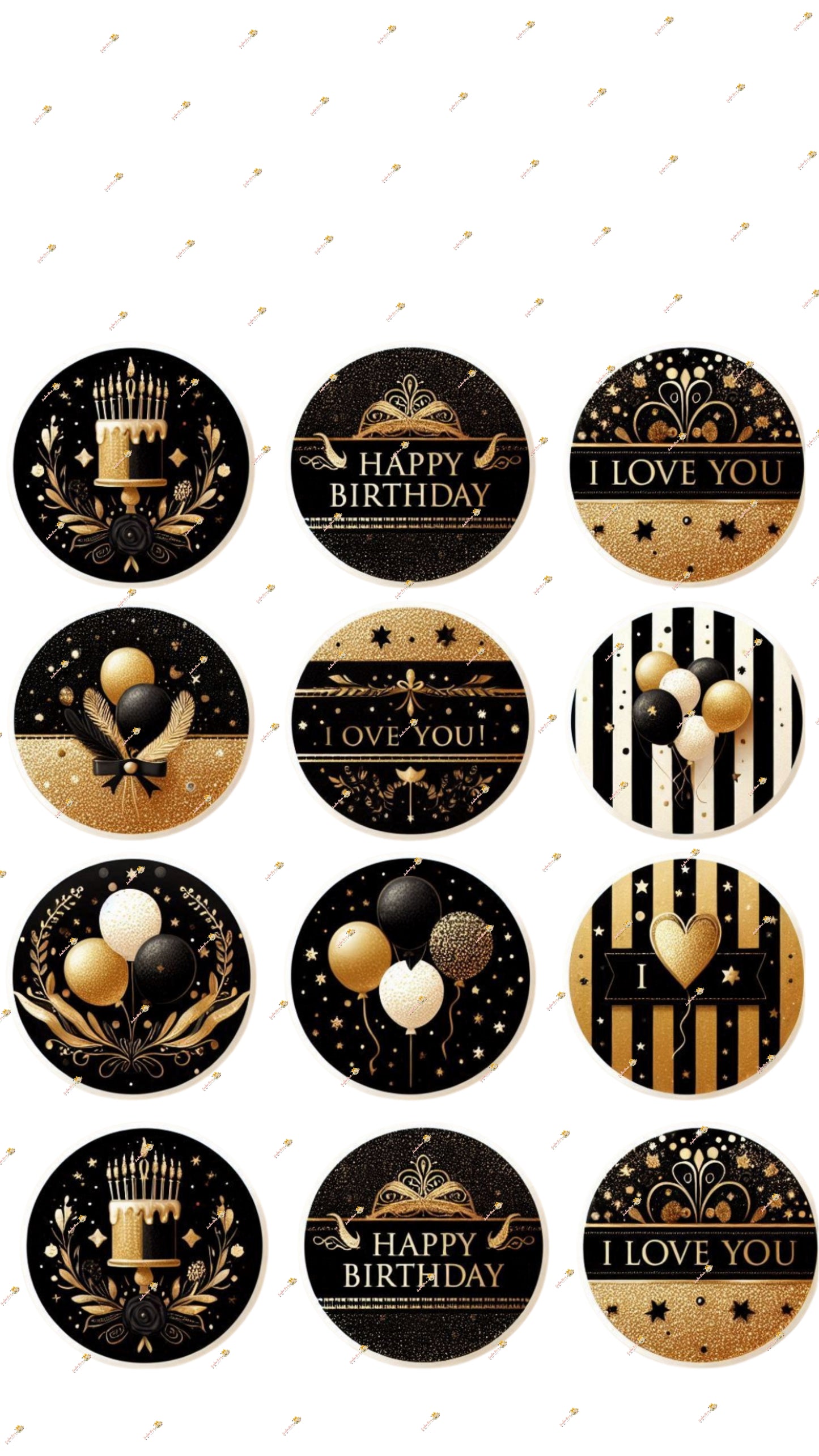Black and Gold Happy Birthday Collection