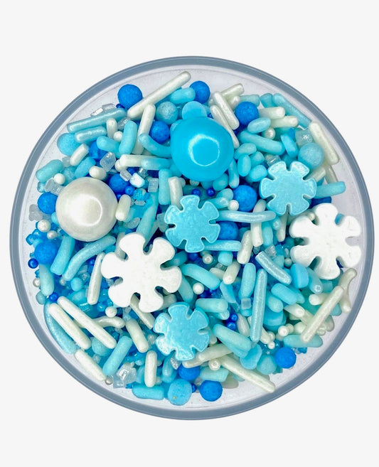 Icy Blue Snowflake Sprinkle Mix – Edible Winter Sprinkles for Cupcakes, Cookies & Cocoa Bombs