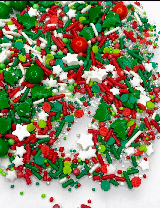 Edible Christmas Sprinkle Mix – Red Green White Holiday Sprinkles for Cookies, Cakes, Cupcakes, 2oz or 4oz