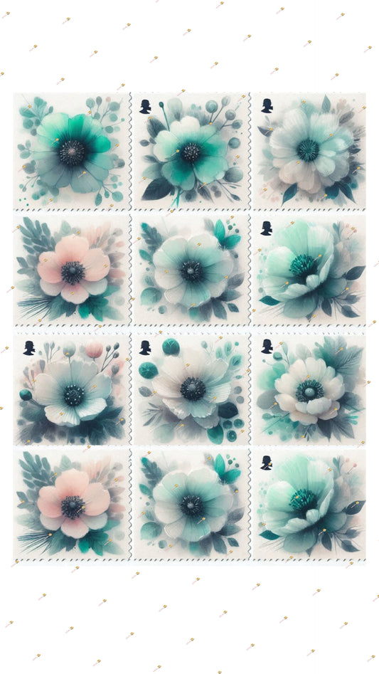Teal Flower Collection