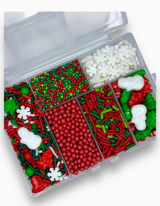 Gingerbread Christmas Sprinkle Box – Edible Holiday Kit with Candy Canes & Festive Sprinkles