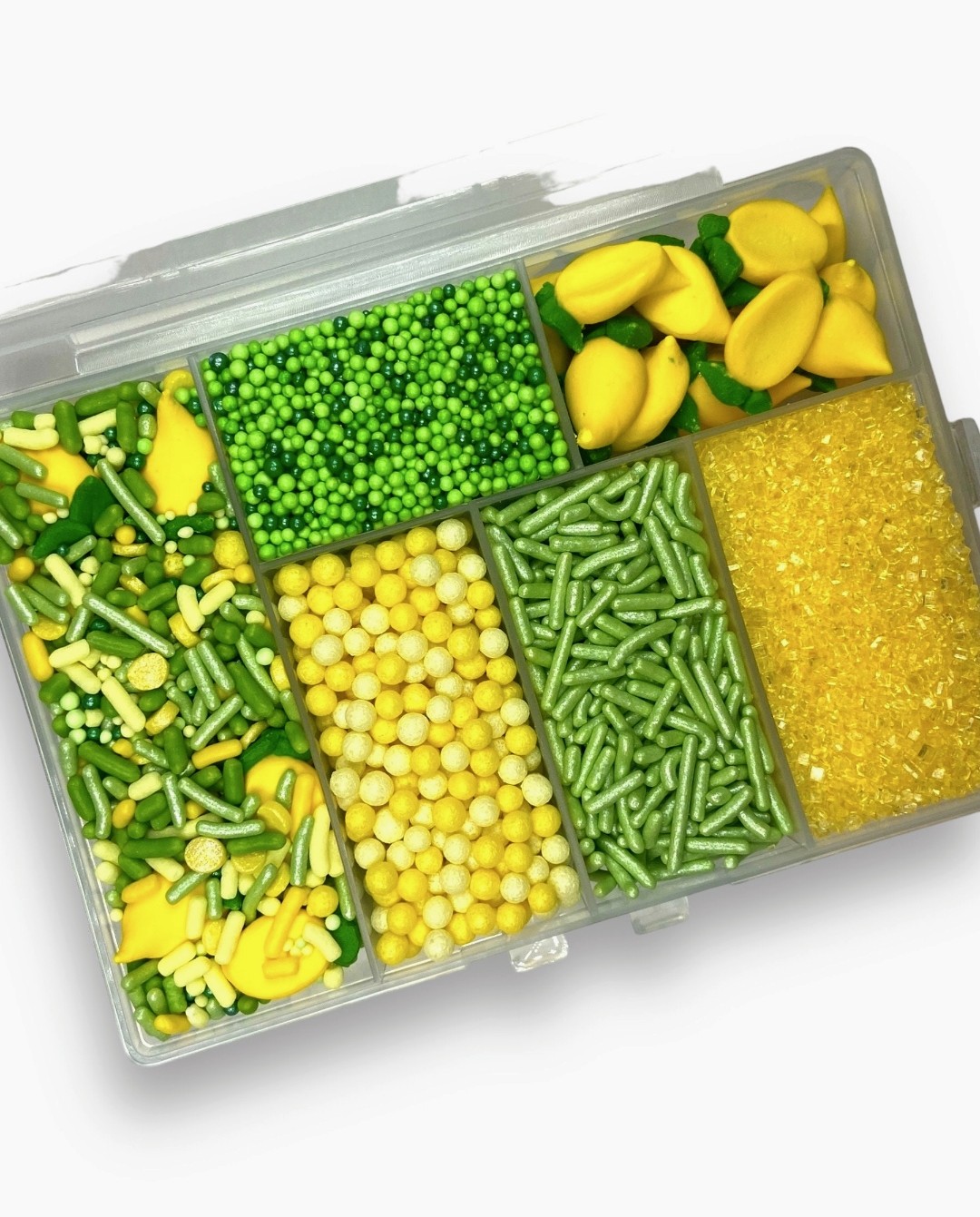 Lemon Zest Sprinkle Box – Edible Yellow & Green Sprinkles with Lemon Shapes