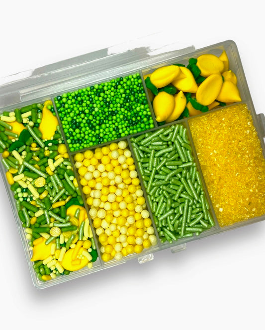 Lemon Zest Sprinkle Box – Edible Yellow & Green Sprinkles with Lemon Shapes