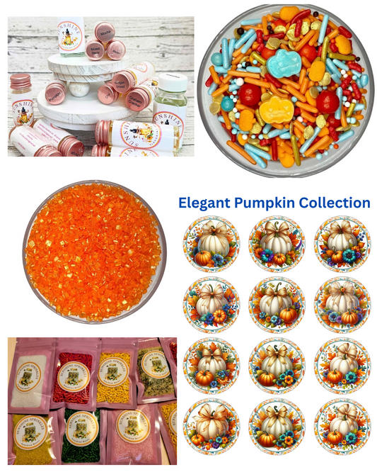 Elegant Pumpkin Edible Icing Sheets with Sprinkles & Sanding Sugar for Fall Baking