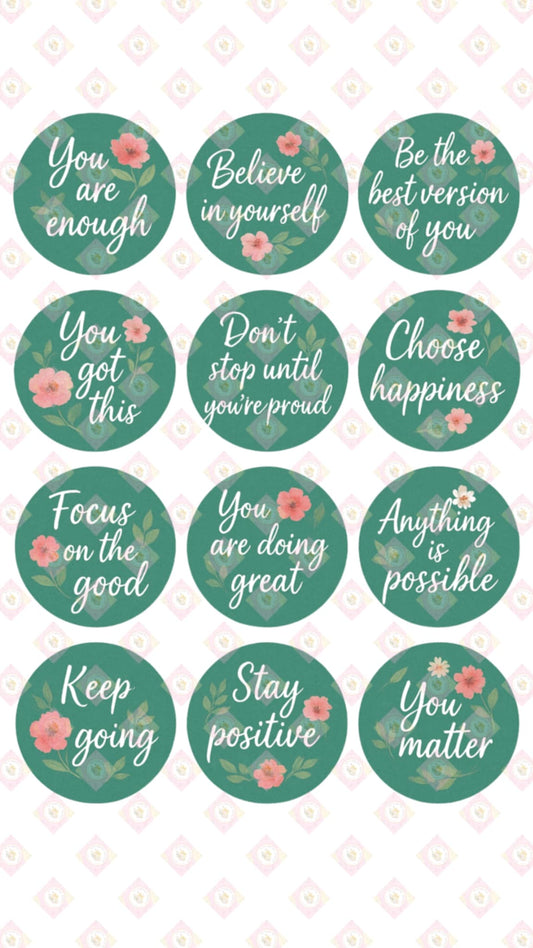 Motivational Collection 8" Edible Image Rounds for Oreos & Cake Pucks – Versatile Treat Toppers