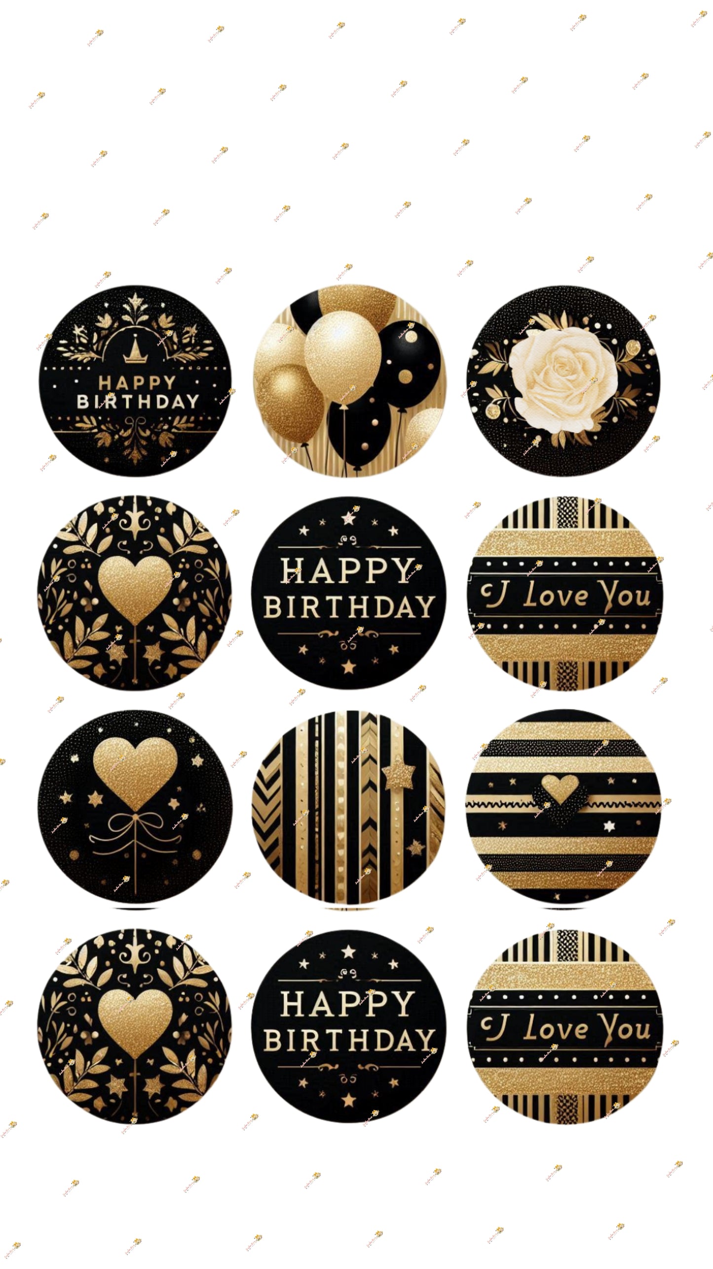 Black and Gold Happy Birthday Collection