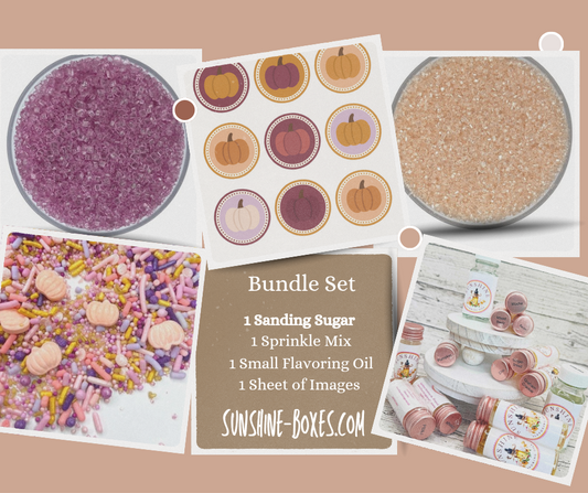 Rustic Pumpkin Baking Bundle – Edible Fall Images, Sprinkle Mix, Sanding Sugar & Flavoring Oil Set