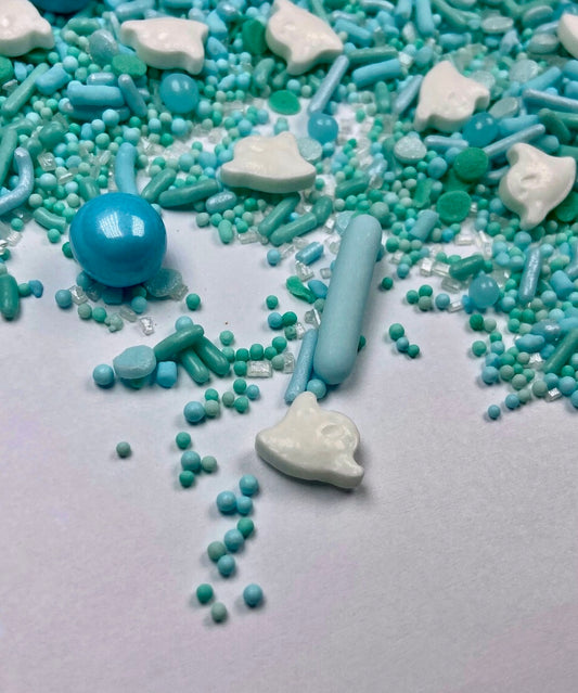 Baby Blue Sprinkle Mix – Edible Winter Sprinkles for Baby Shower, Boy Birthday, or Holiday Bakes