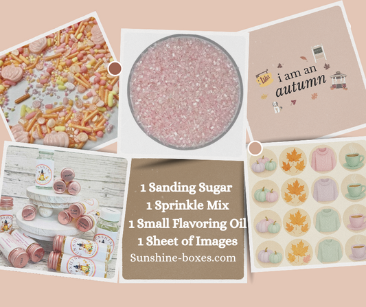 Blush Fall Baking Bundle – Edible Images, Pink Sprinkles, Sanding Sugar & Flavoring Oil Set