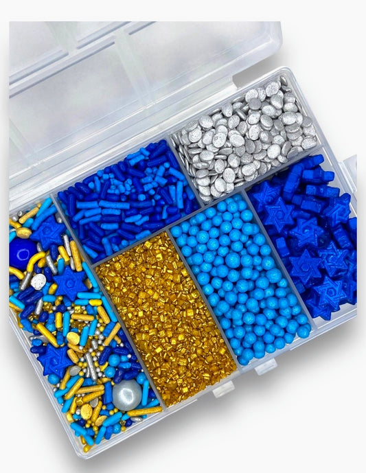 Royal Blue & Gold Sprinkle Box – Edible Sprinkle Kit for Cakes, Cookies & Cupcakes