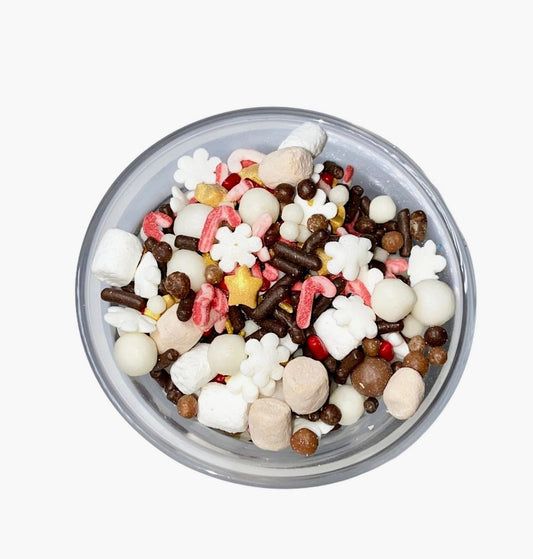Edible Hot Cocoa Sprinkle Mix – Neutral Gingerbread Christmas Sprinkles for Cookies, Cakes, Cocoa Toppers – 2oz or 4oz