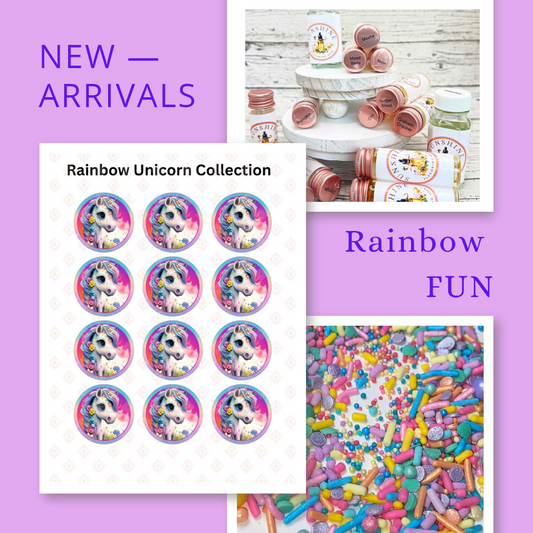 Rainbow Unicorn Edible Bundle – Sprinkle Mix, Edible Image & Flavoring Oil Set