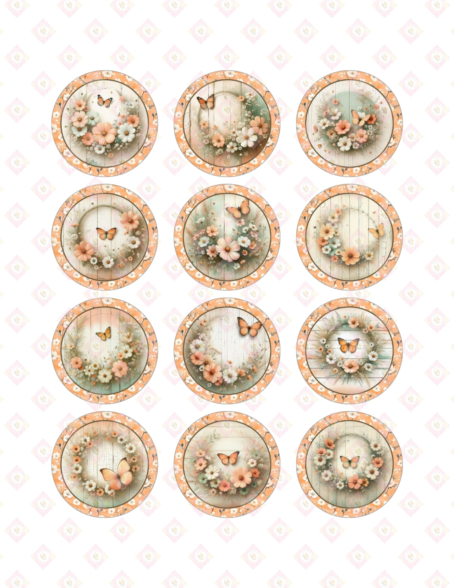 Peach Butterfly Collection