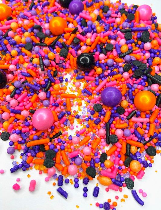Witchy Sprinkle Mix – Edible Halloween Sprinkles in Purple, Black & Orange