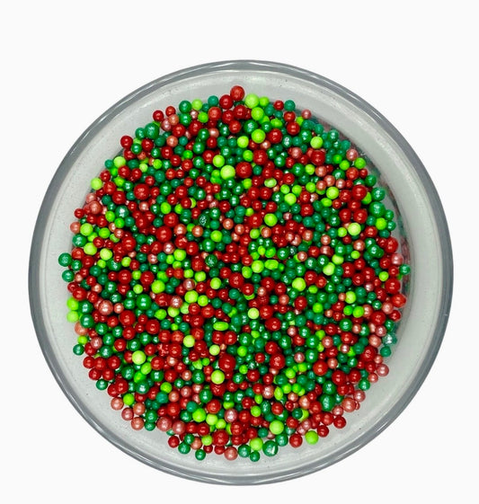 Christmas Nonpareil Sprinkle Mix – Red, Green & Gold Edible Sprinkles for Cookies, Cakes & Cupcakes