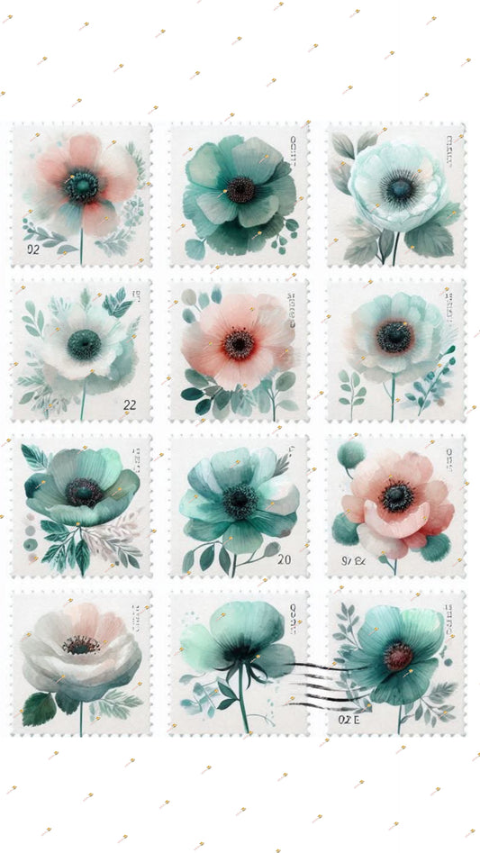 Teal Flower Collection 3