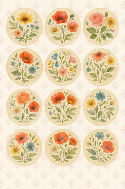 Fall Print Flowers